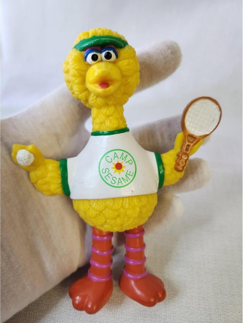 Henson Big Bird Sesame Street Camp Sesame Tennis Action Figure Plastic Toy